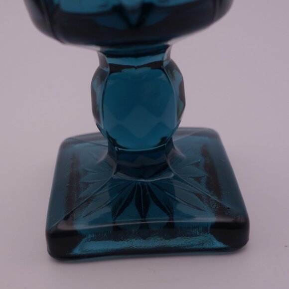 Set of Seven(7) Blue Glasses with Square Base - Picture 7 of 13